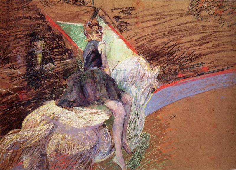 Henri  Toulouse-Lautrec in the circus Fernando, horseman on Weibem horse oil painting picture